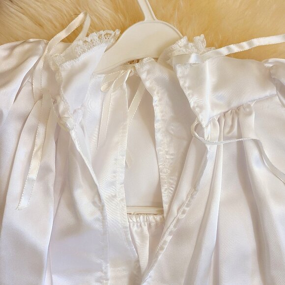 Vintage Angel Wear Satin Christening/Baptism Gown & Bonnet 4 Piece Set - Picture 5 of 13